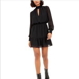 Bar III- Swiss Dot Keyhole dress